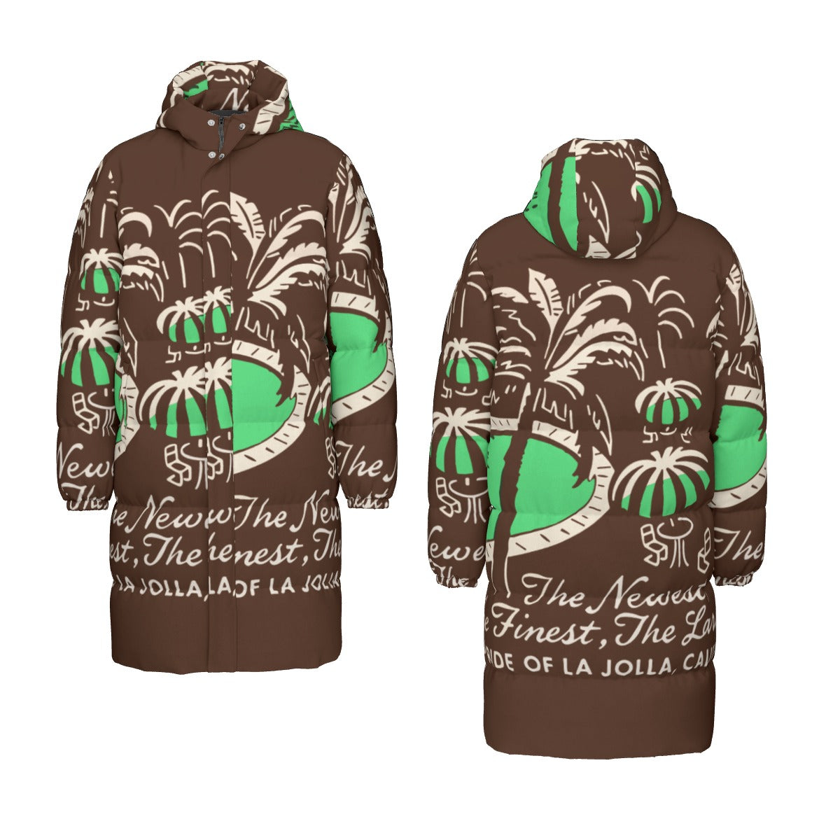 All-Over Print Unisex Long Down Jacket